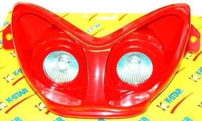 koplampunit Aerox halogeen rood (geen glas)